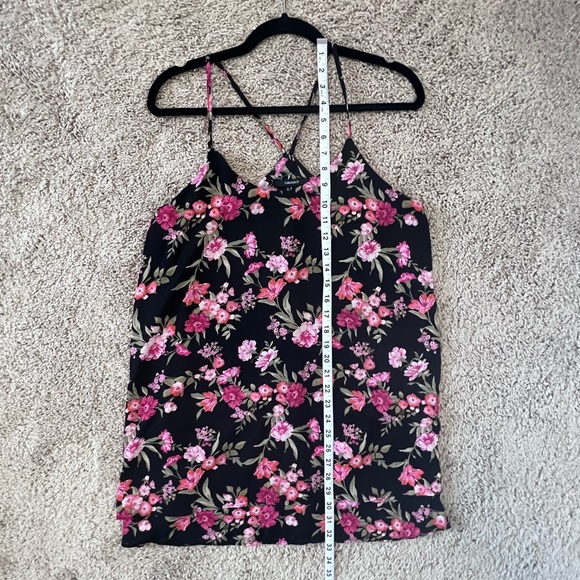 Black Floral Spaghetti Strap Cross Back Mini Dress - Picture 5 of 6